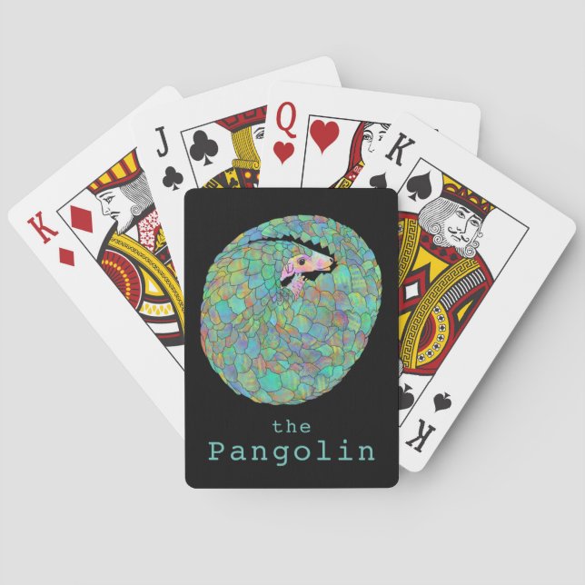 Pangolin Endangered Species Wildlife Animal Art Poker Cards (Back)