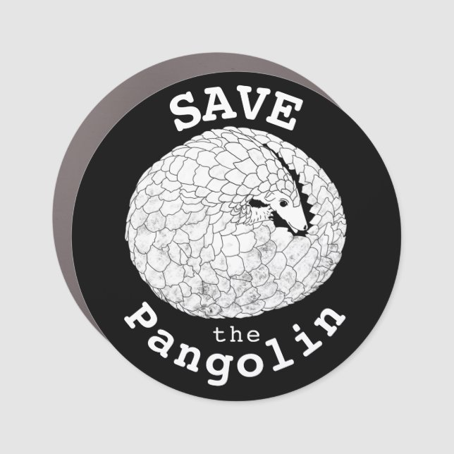 Pangolin Endangered trafficked Animal slogan Car Magnet (Front)