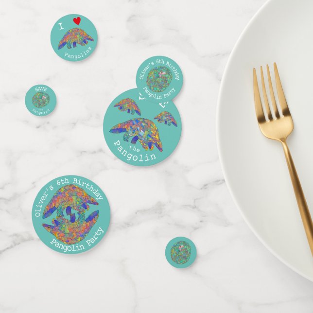 Pangolin Girls Birthday Party Confetti (Group)
