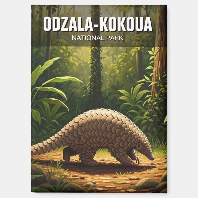 Pangolin in Odzala-Kokoua National Park Congo Magnet (Front)