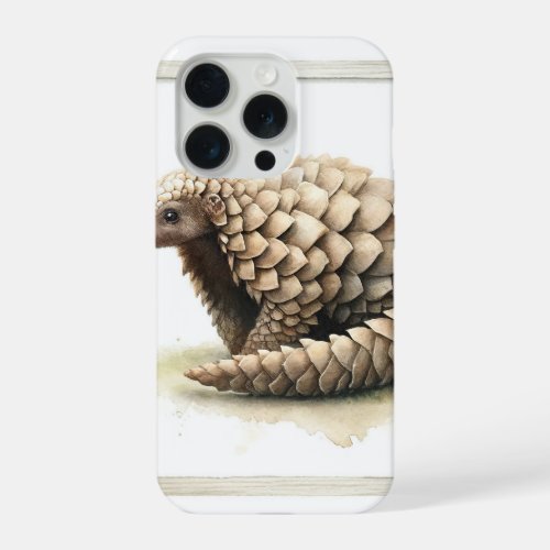 Pangolin in Watercolors AREF300 _ Watercolor iPhone 15 Pro Case