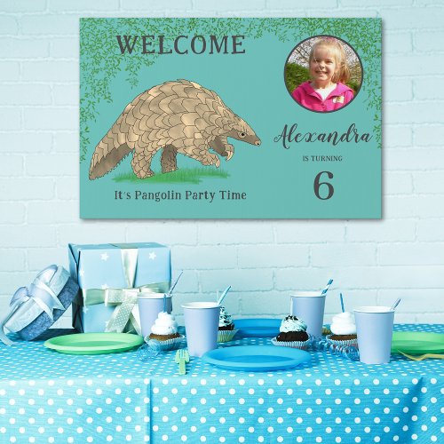 Pangolin Kids Birthday Party Welcome Sign