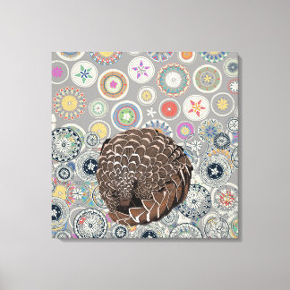 pangolin mandala canvas print