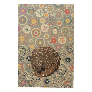 pangolin mandala wood wall art