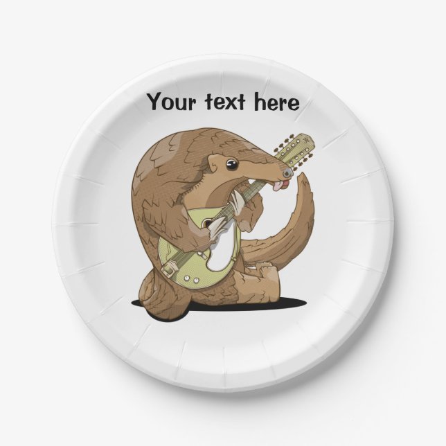 Pangolin Mandolin Paper Plates (Front)