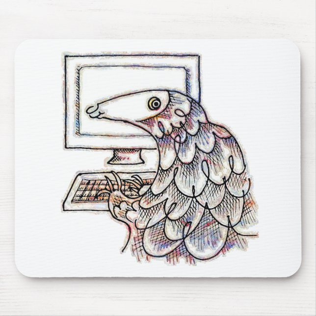 Pangolin on a computer mouse pad (Front)