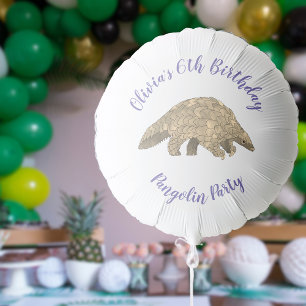 Pangolin Party Girls 6th Birthday Purple Add Name  Balloon