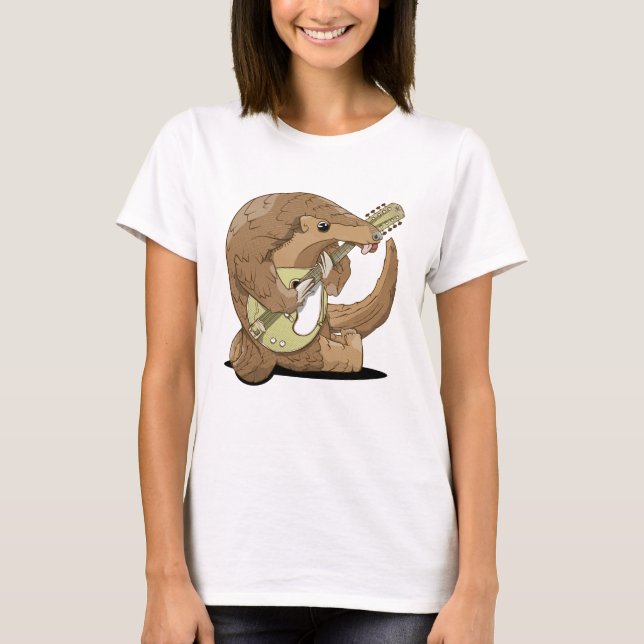 Pangolin playing an mandolin T-Shirt (Front)
