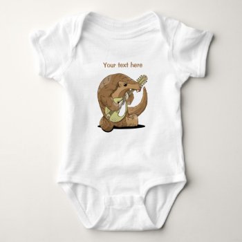 Pangolin Playing Musical Instrument Baby Bodysuit by earlykirky at Zazzle