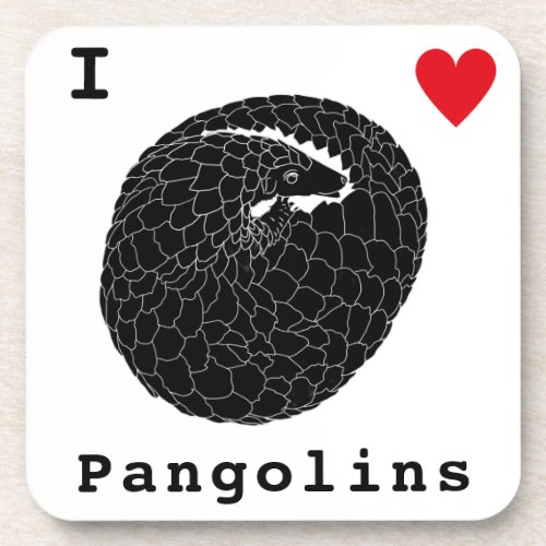 Pangolin rare endangered adorable animal slogan beverage coaster