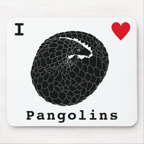 Pangolin rare Endangered Animal black and white Mouse Pad