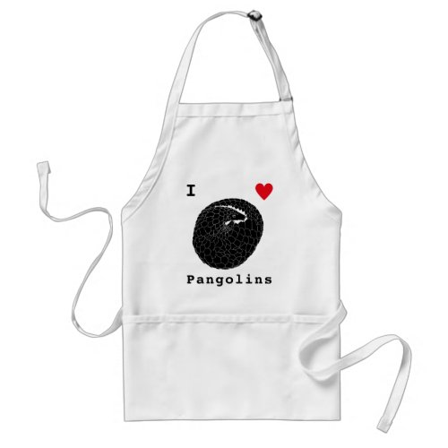 Pangolin rare endangered animal slogan monochrome adult apron