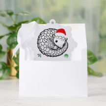 Pangolin Santa Christmas Ornament 