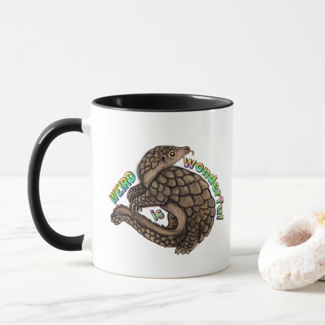 Pangolin Weird is Wonderful Mug (With Donut)