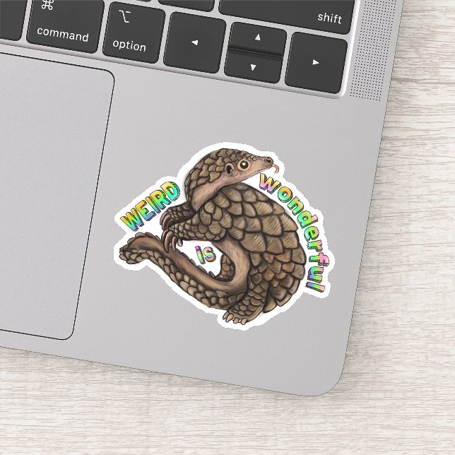 Pangolin Weird is Wonderful Sticker (Detail)