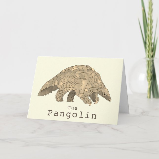 Pangolin Wildlife Endangered Species Animal Art Card (Front)