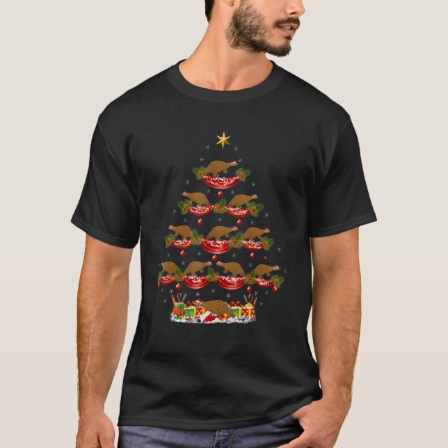 Pangolin  Xmas Holiday Santa Pangolin Christmas Tr T-Shirt (Front)