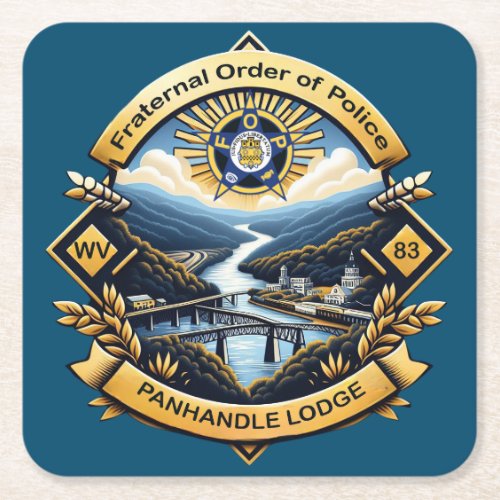 Panhandle Lodge 83 Coasters blue bg