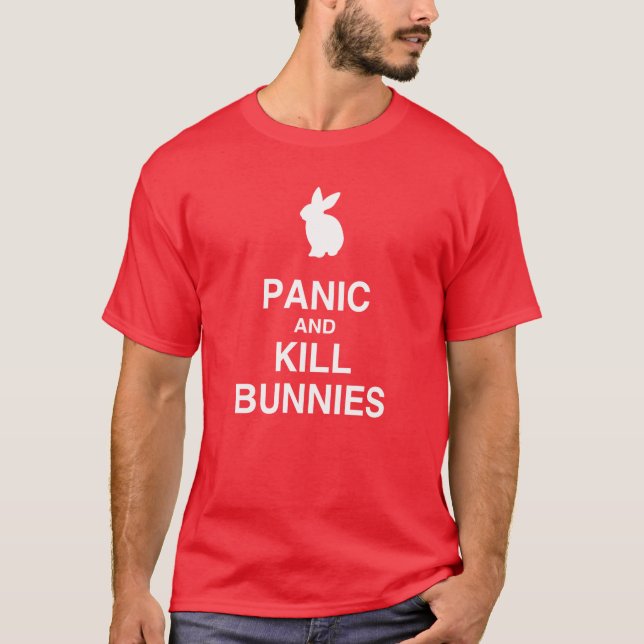 Panic and Kill Bunnies T-Shirt (Front)