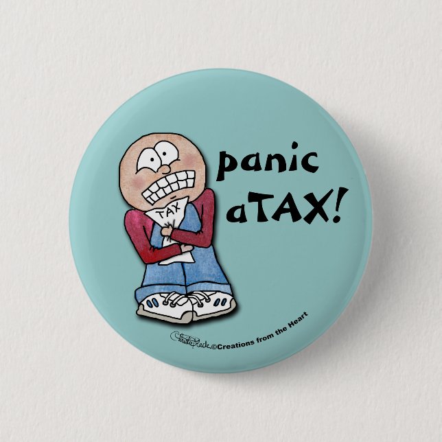 Panic aTAX! Pinback Button (Front)