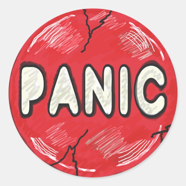 Panic Button Classic Round Sticker (Front)