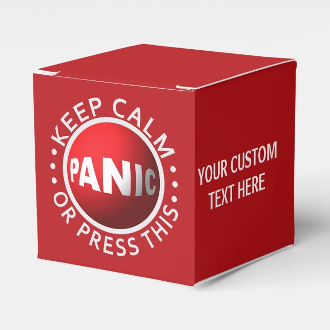 Panic Button custom favor boxes (Front Side)