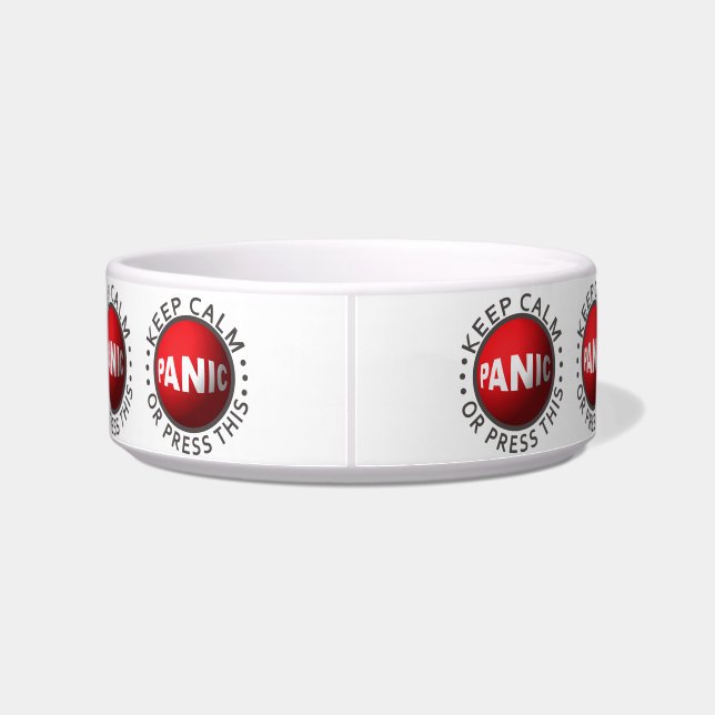 Panic Button custom pet bowls (Back)