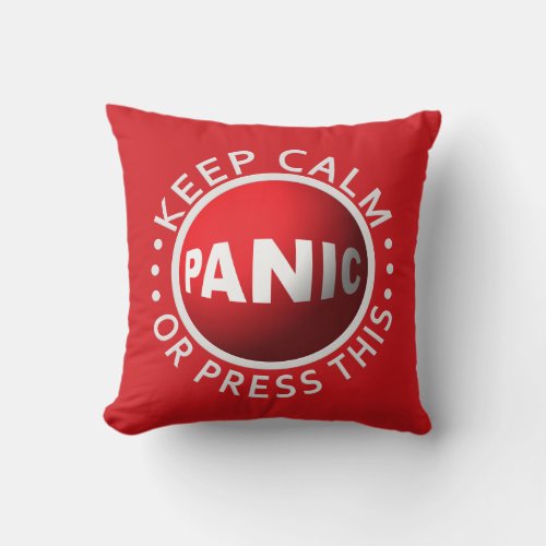 Panic Button custom throw pillow