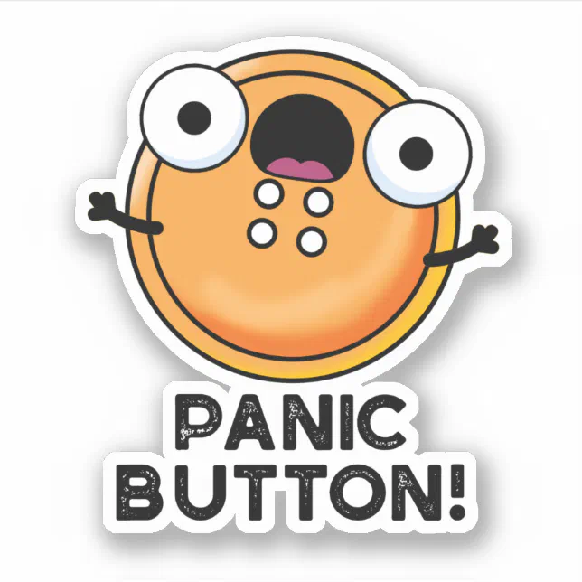 Panic Button Funny Sewing Pun Sticker | Zazzle