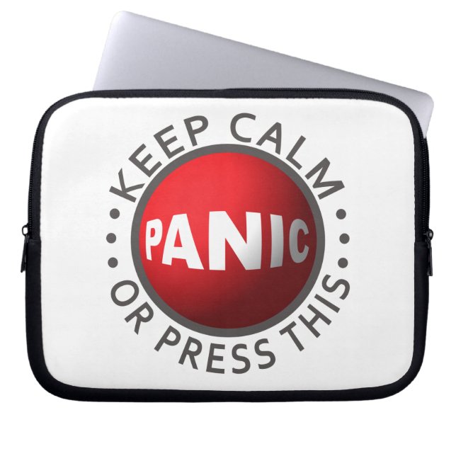Panic Button laptop sleeve (Front)