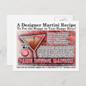 Panic Button Martini Recipe Postcard (Front/Back)