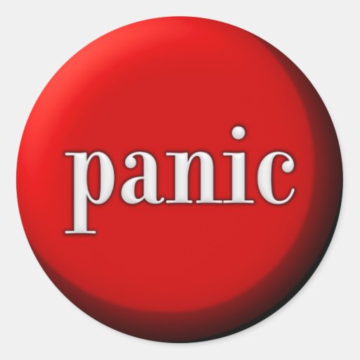 Panic Button Sticker | Zazzle