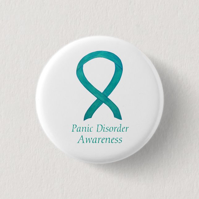 Panic Disorder Awareness Ribbon Custom Pins (Front)