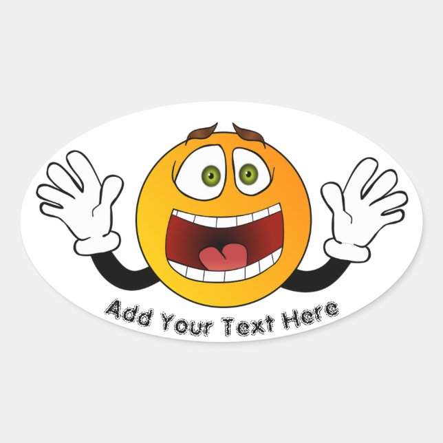 Panic Emoji Oval Sticker (Front)