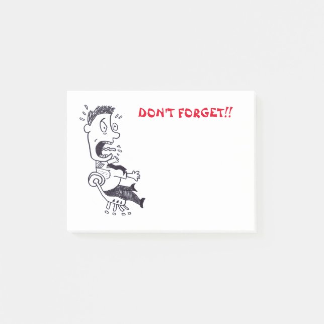 Panic Man Don't Forget Post-it Notes (Front)
