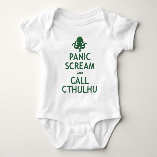 Panic Scream and Call Cthulhu Baby Bodysuit (Front)