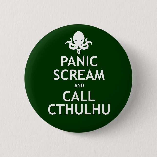 Panic Scream and Call Cthulhu Button (Front)