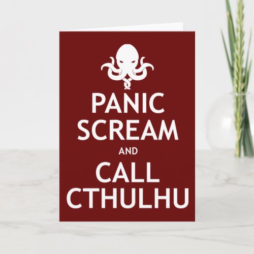 Panic Scream and Call Cthulhu Holiday Card