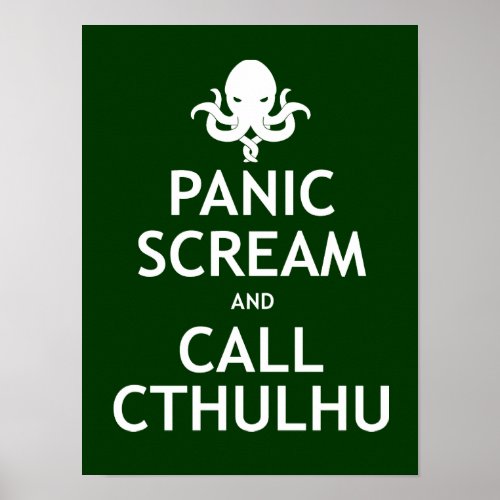 Panic Scream and Call Cthulhu Poster