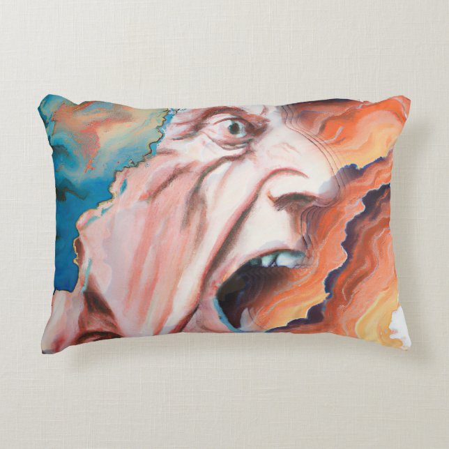 Panic Waves Oil Painting Accent Pillow (Front)