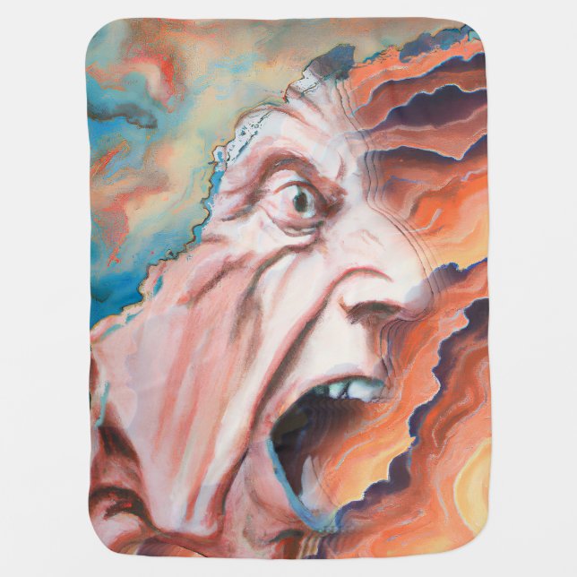 Panic Waves Oil Painting Baby Blanket (Front)