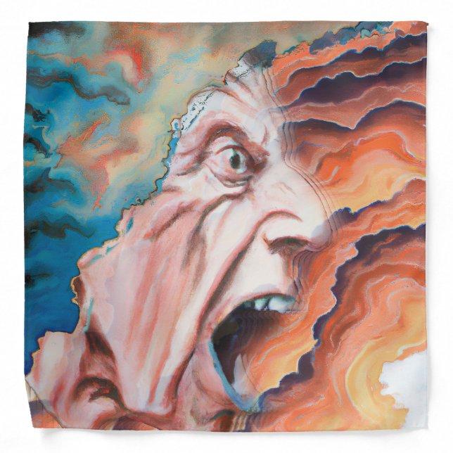 Panic Waves Oil Painting Bandana (Front)