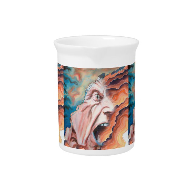 Panic Waves Oil Painting Beverage Pitcher (Front)