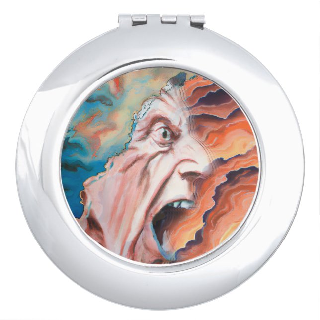 Panic Waves Oil Painting Compact Mirror (Front)