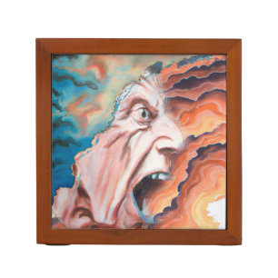 Panic Waves Oil Painting Desk Organizer