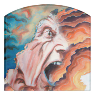 Panic Waves Oil Painting Door Sign