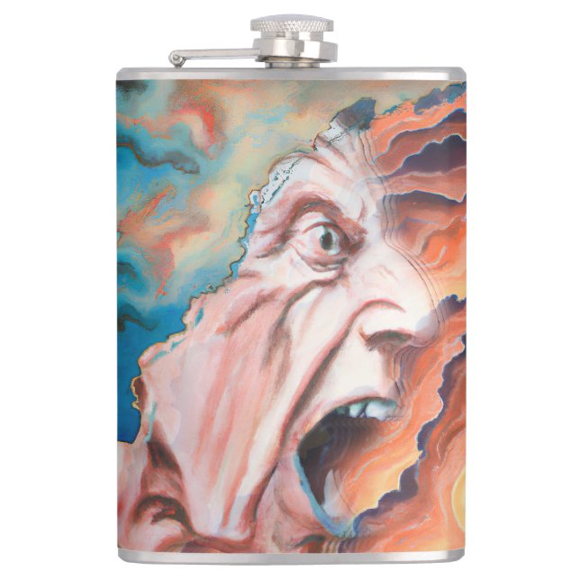 Panic Waves Oil Painting Flask (Front)