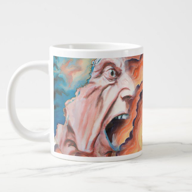 Panic Waves Oil Painting Giant Coffee Mug (Left)