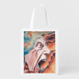 Panic Waves Oil Painting Grocery Bag