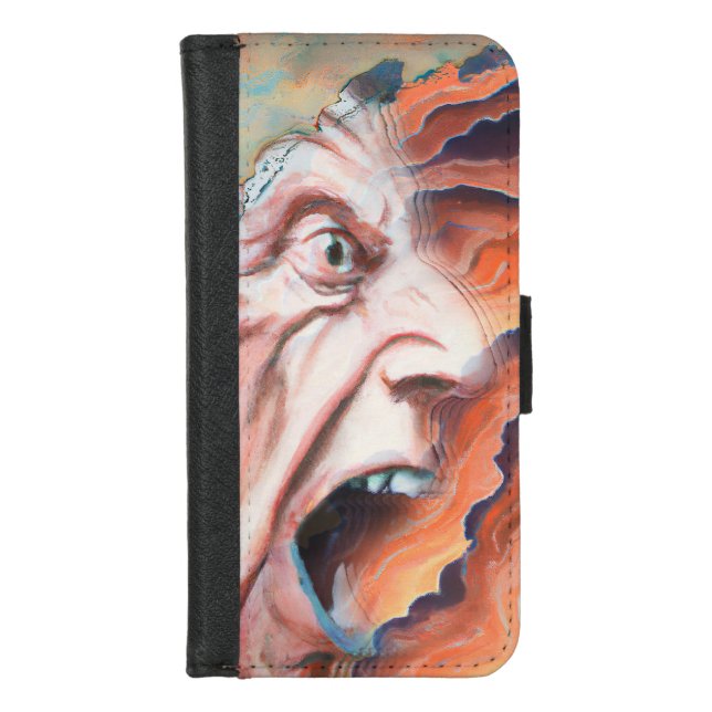 Panic Waves Oil Painting iPhone Wallet Case (Front)
